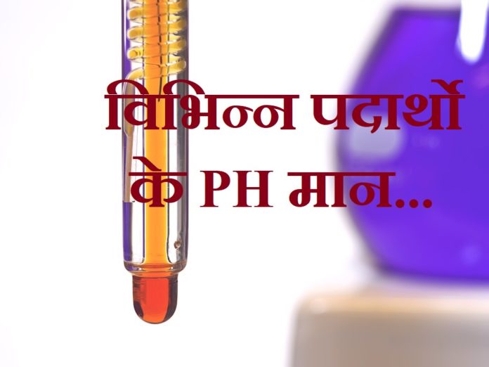 PH values of substances PH values of substances